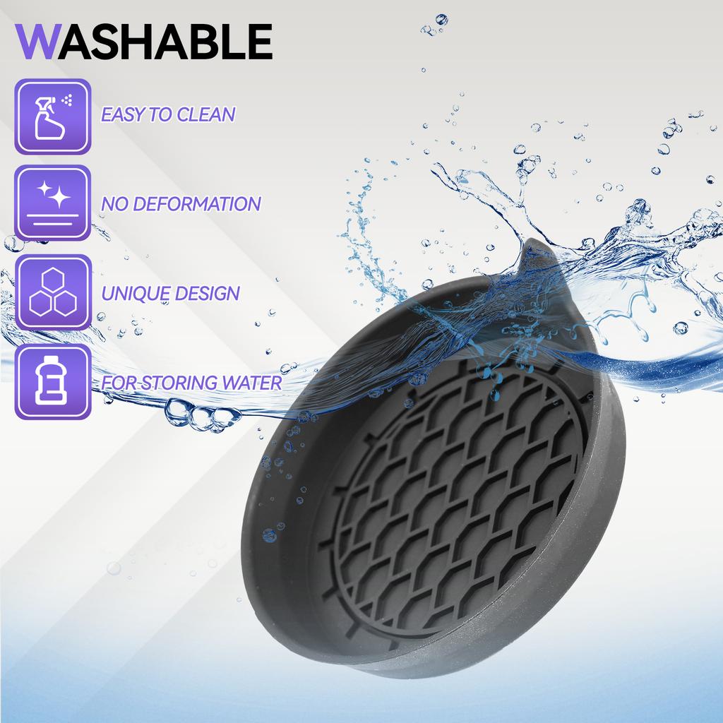 2pcs Car Cup Coaster Universal Non-Slip Insert Water Cup Holders Pads Mat Interior Accessories For Perfectly For Most Cups Black