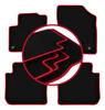 Velour Floor Mats with Red Edge For: Citroen C3 Picasso Minvan (2008-2017)
