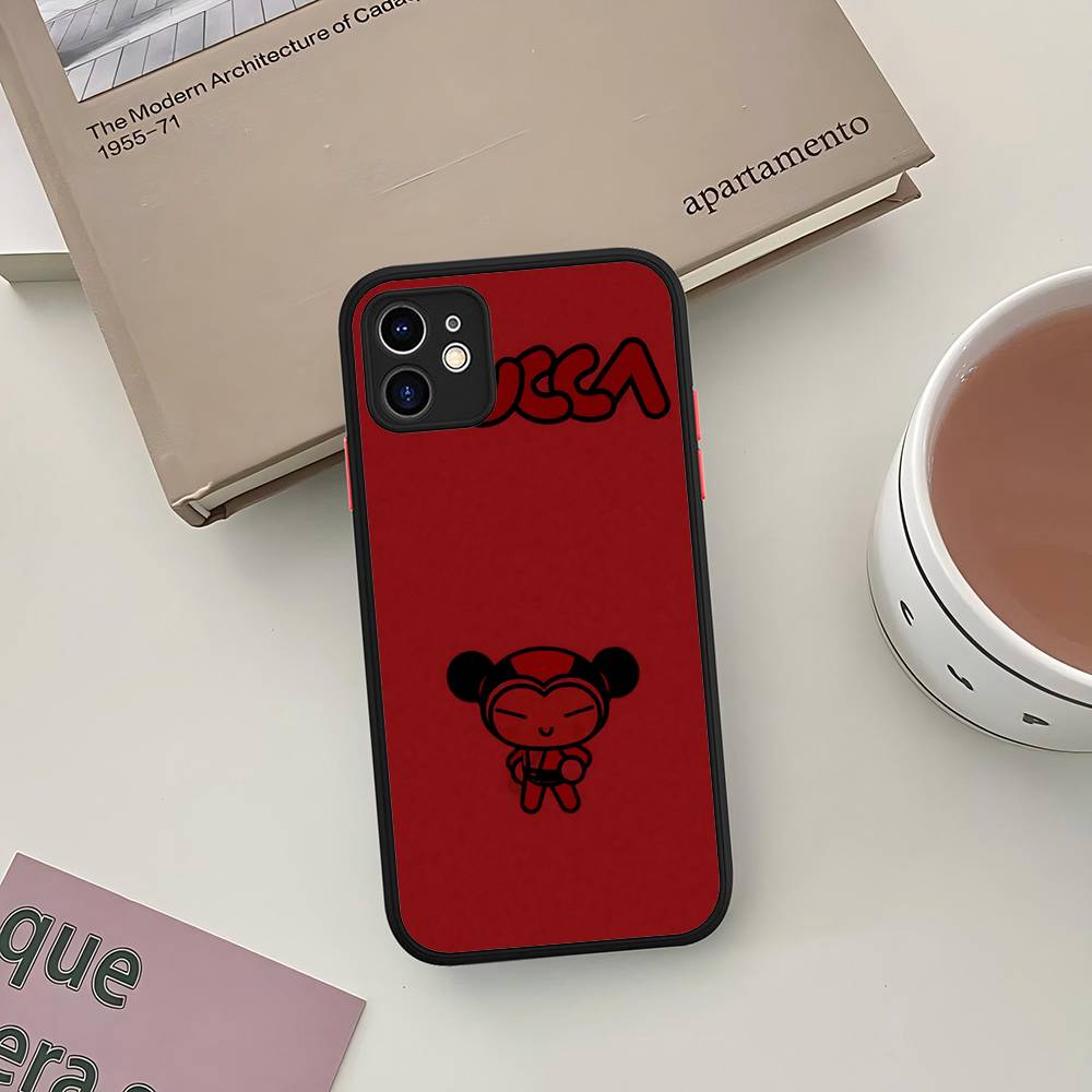 Cartoon Cute Pucca Silicone Case For IPhone 16 15 14 13 12 11 Pro Max Plus X XS MAX Shockproof Matte Cover