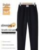 High Waist Thickened Velvet Chenille Corduroy Pants for Middle-aged Women - Warm, Elastic, Casual Fit