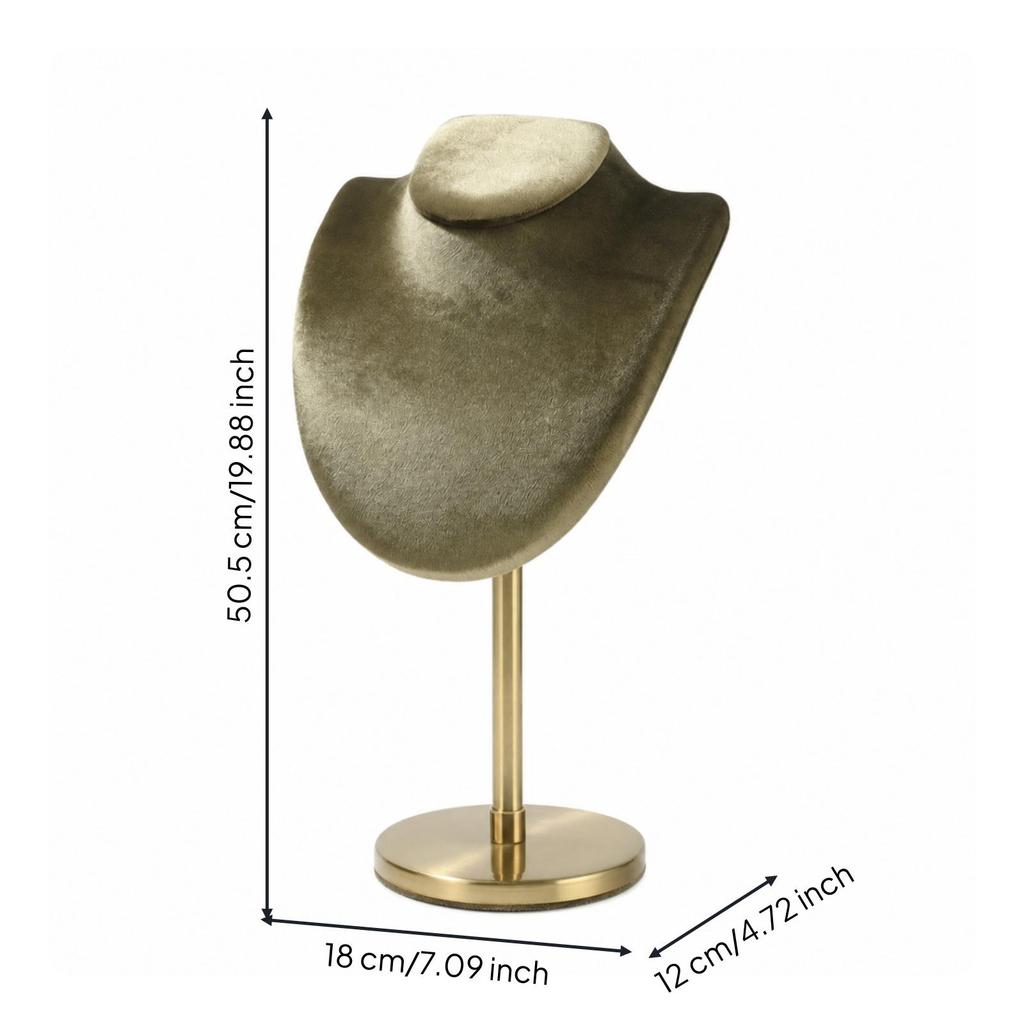 Velvet Necklace Bust Display Elegant Retail Jewelry Stand Desktop