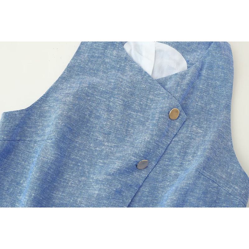 Kaslead New Women clothes Western Style Fashion Double Placket Vest Casual Trousers 8189757 8044757