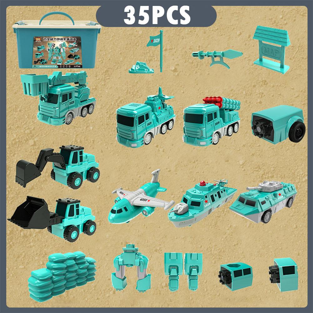 Magnetic Deformation Robot Engineering Car Excavator Mixer Truck Children's Multi-functional Combination Transform Robot Toy