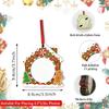 Flat Design Christmas Photo Frame Hanging Rope Bulk Set Wooden Picture Ornament 2D Style Wood Material Xmas Tree Decoration