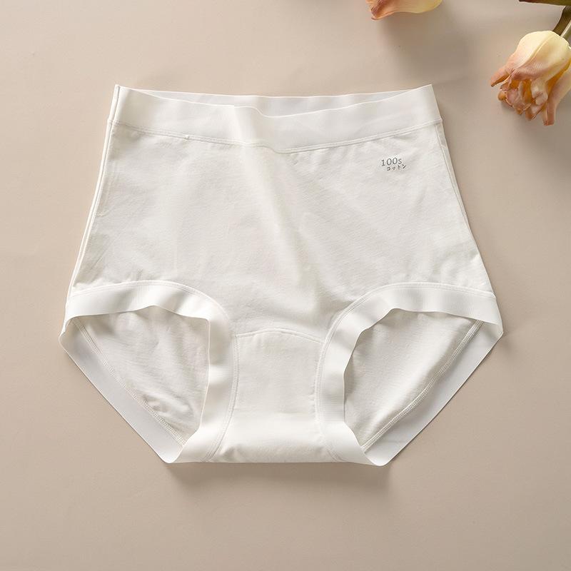 Large Size Female Spring and Summer 10A Antibacterial Comfortable Cotton Crotch High Waist Non Scratch Full Hip Briefs