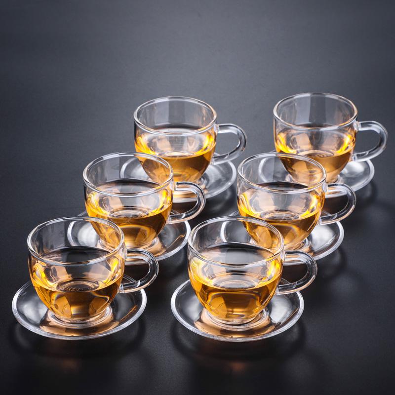 Double-Layer Heat-Resistant Glass Tea Cup with Handle for Kung Fu Tea