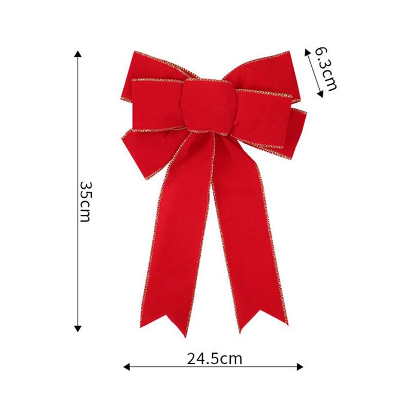 Handgemachte Weihnachten Rote Samtschleife Multi-Ohr Weinrote Samt Weihnachtsdekoration Weihnachtsbaumschleife Neujahrsdekorationen Geschenke