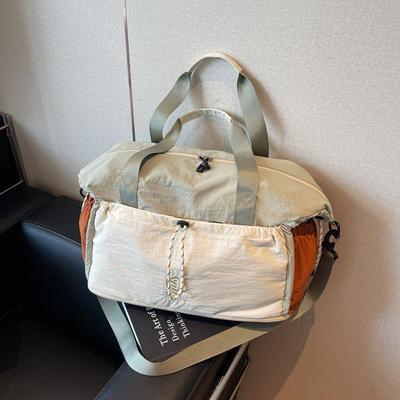 Japanese Color Matching Fitness Bag Women's New Travel Bag Design Sense Hand Carry Outdoor Sports Bag Men
