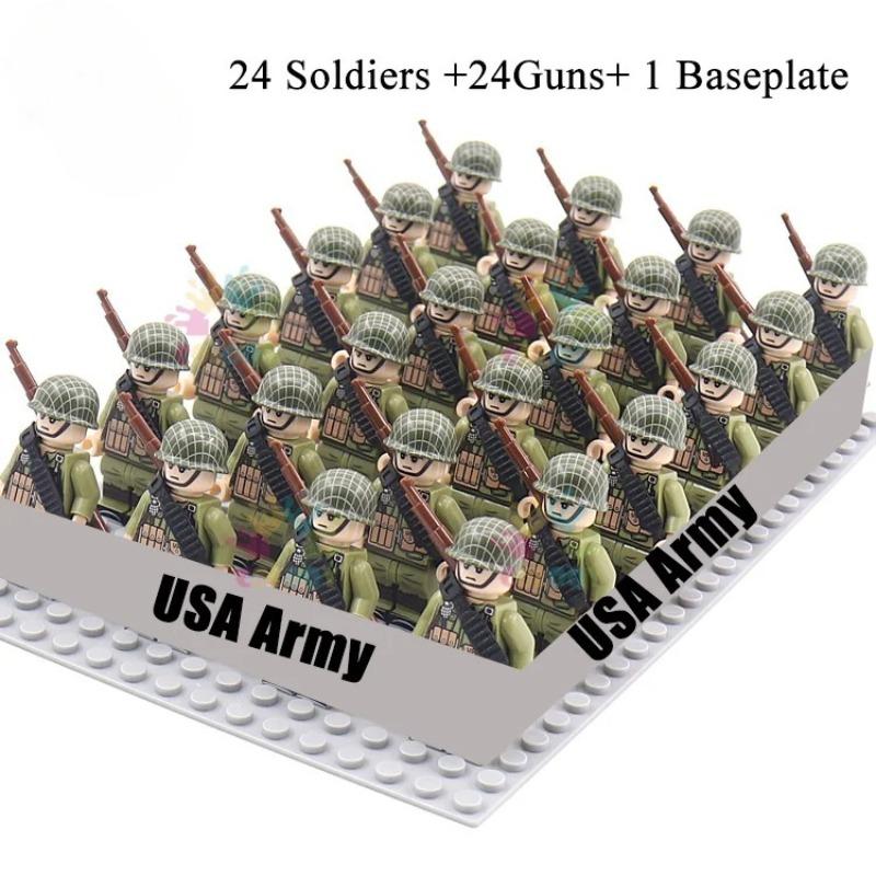 World War II military building blocks, American, Soviet Union, China, British soldiers, action dolls, boy toys, Christmas gifts.
