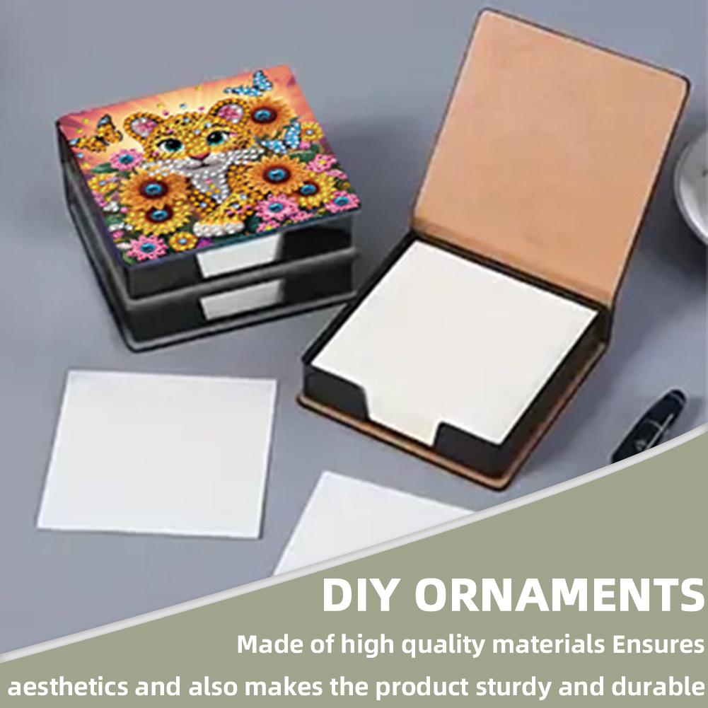 5D DIY PU Diamant Malerei Notizkartenbox Mosaik Set Edelstein Kunst Klebezettelhalter Edelstein Malerei Memo Pad Halter für Zuhause Büro