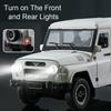 Large 1:18 Russian UAZ Hunter DongFeng M-Terrain SUV Car Model Toy Doors Can Opened Military Off-Road Vehicle Boys Holiday Gifts