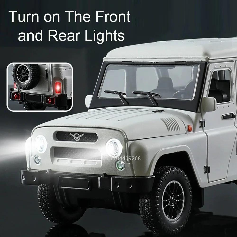 Large 1:18 Russian UAZ Hunter DongFeng M-Terrain SUV Car Model Toy Doors Can Opened Military Off-Road Vehicle Boys Holiday Gifts