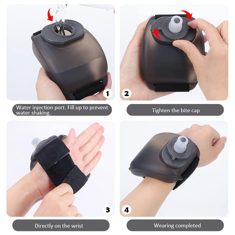 7Oz Mini Running Wrist Water Bottle Kettle Holder Wrist Storage Hydration Pack Soft Flask For Marathon Riding Fitness Climbing