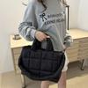 Nylon Space Cotton Handbag Solid Color Puffy Shoulder Bag Casual Cloud Tote Bag  Daily