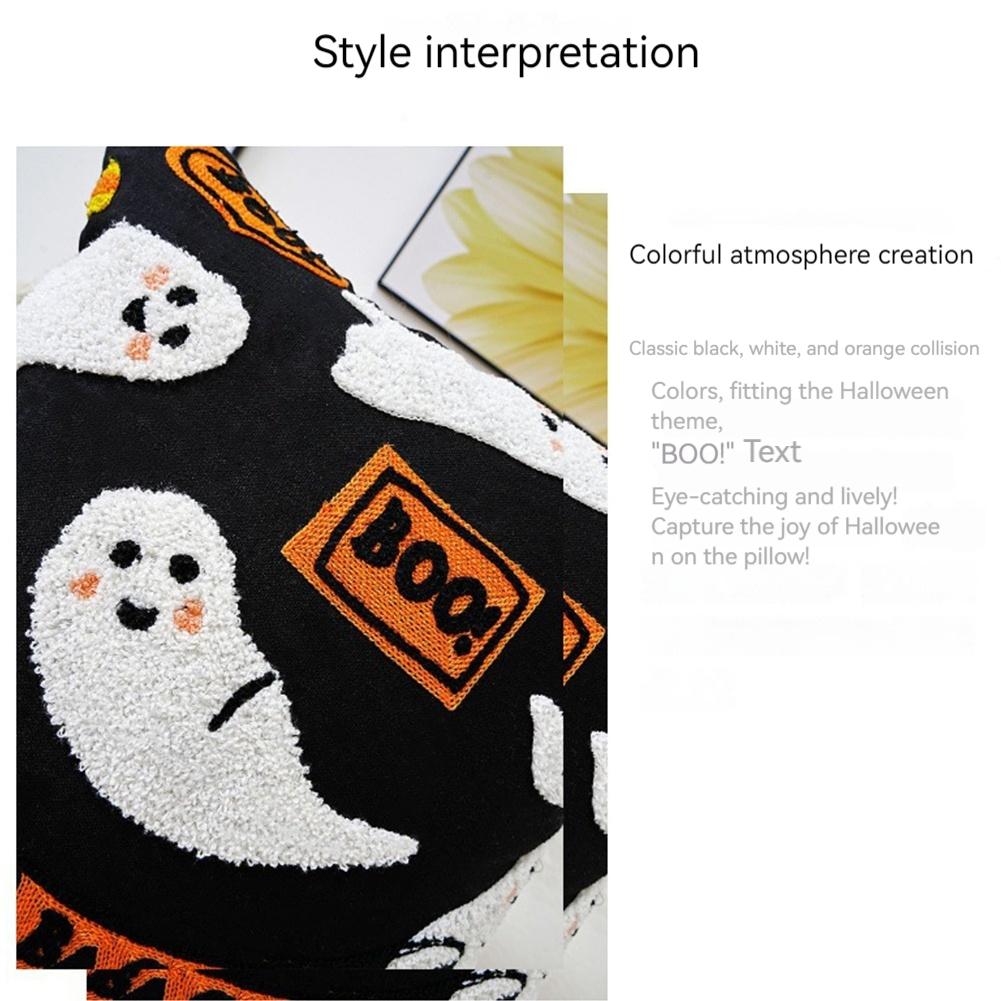 Halloween Pillow Covers Ghost Throw Pillow Covers Cute Ghost Pattern Cushion Covers for Sofa Couch Bed Living Room Decoration