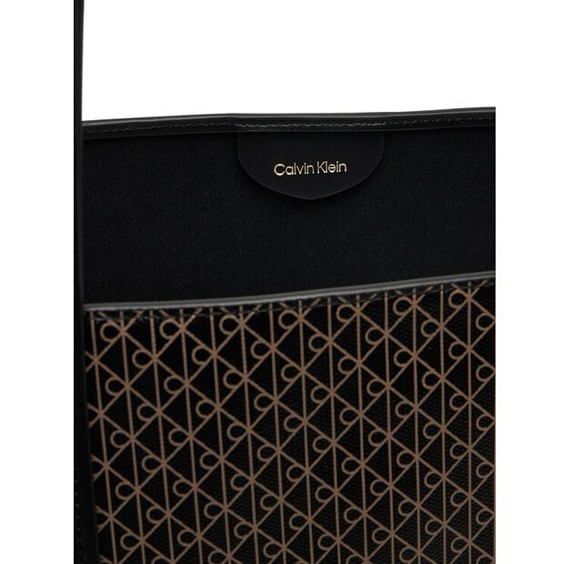 Handbag Calvin Klein Emblem Aop Tote W Pouch LV04F3266G Black