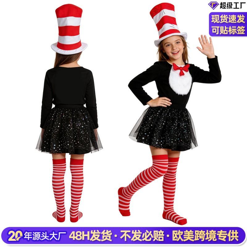 Helovīna Cosplay Tērps Kaķis Cepurē Bērnu