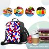 Blau Rot Weiß Schwarz Camo Isolierte Lunchtasche für Schule Büro Picknick Bunte Camouflage Geometrischer Druck Kühltasche Tragetasche Lunchbox