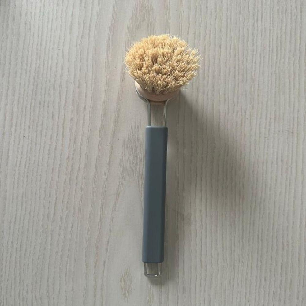 Long Handle Pot Brush Replaceable Brush Head Oan Cleaning Brush Sisal Bristles Brush Kitchen
