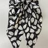 Vintage Leopard Print Bowknot Hairpin Long Ribbon Back Head Spring Clip Ponytail Headwear for Women Elegant Versatile Hairpin