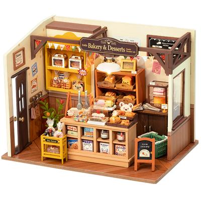 Rolife Miniature Dollhouse Baking DIY Bakery 3D Handmade Assembly Wooden Woodcraft Kit with Illustrated Officially Sold by for Kids and Interior Time