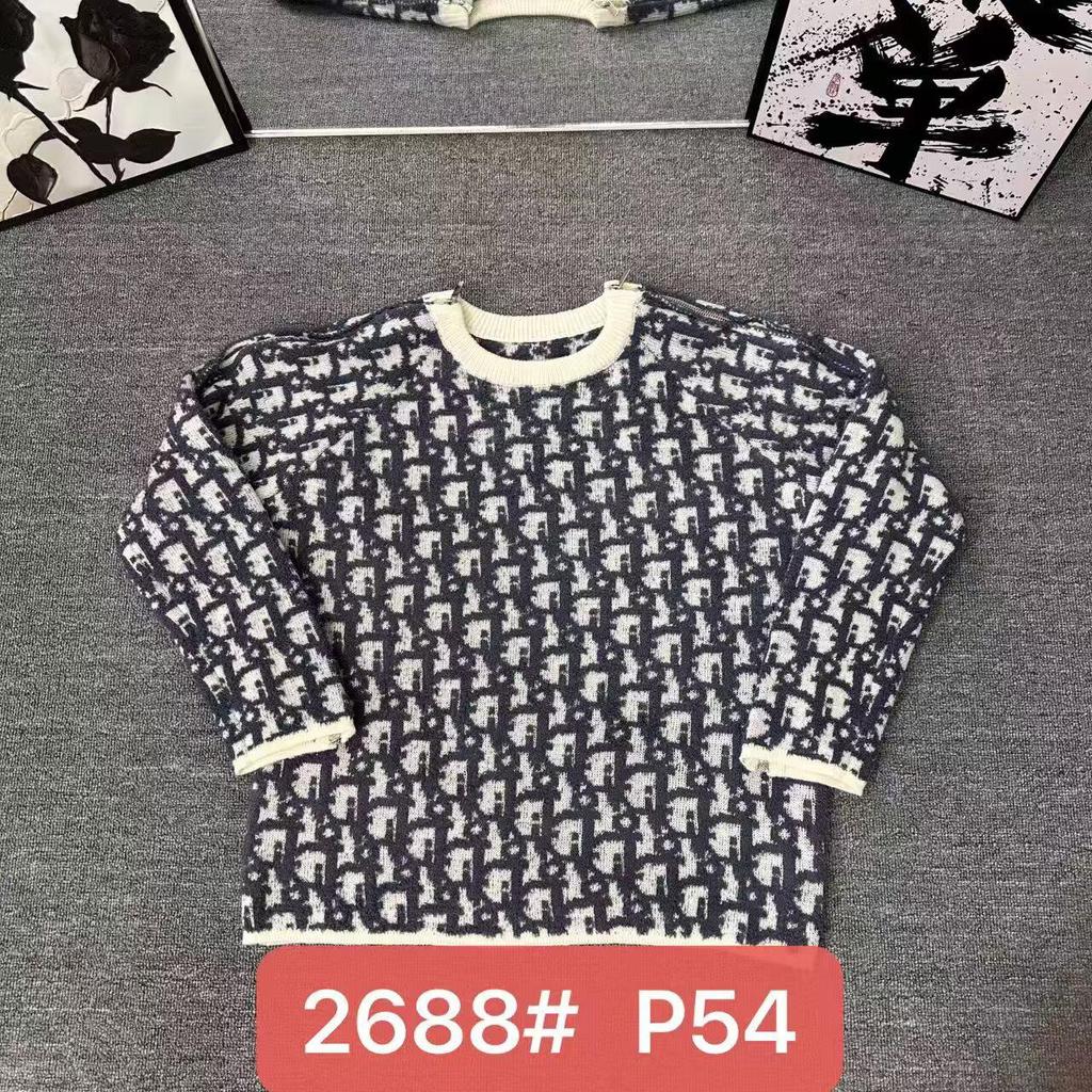 Unisex leichter Jacquard-Pullover mit Buchstaben: Rundhalsausschnitt, Reißverschluss, Langarm, Lässiger Grobstrick für Herbst und Winter