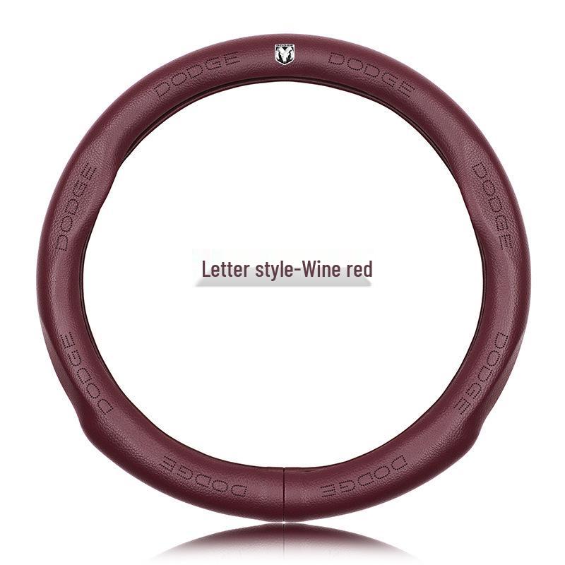 Genuine Leather Steering Wheel Cover for Dodge: Journey, Caliber, Avenger, Ram, Sebring, Challenger