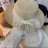 Hat Lace French Flat Top Summer Braided Top Hat Travel Sun Protection Seaside Sun Hat Beach Hat Explosion