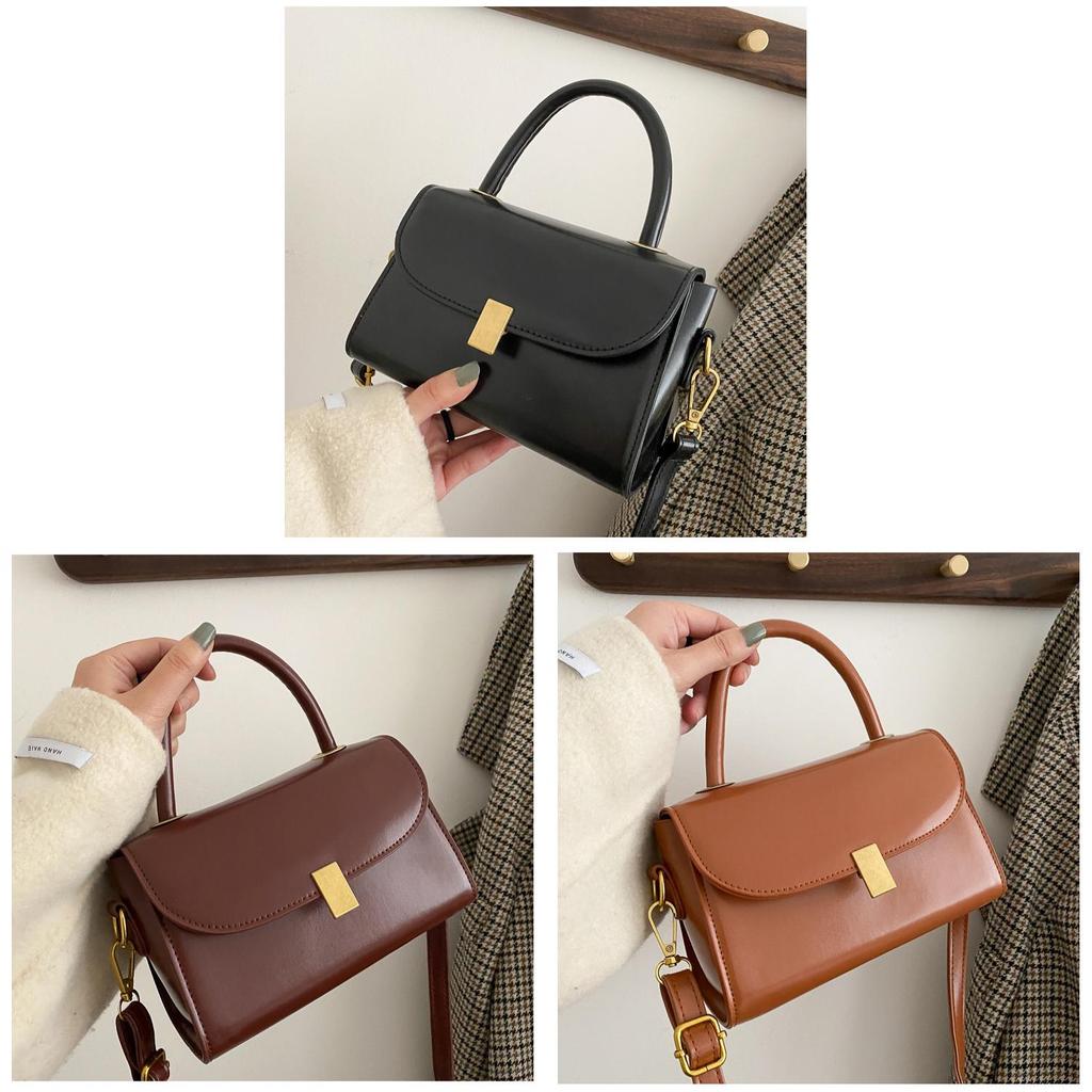 Pu Small Square Shoulder Bag For Women With Lock Closure Perfect For Daily Wear
