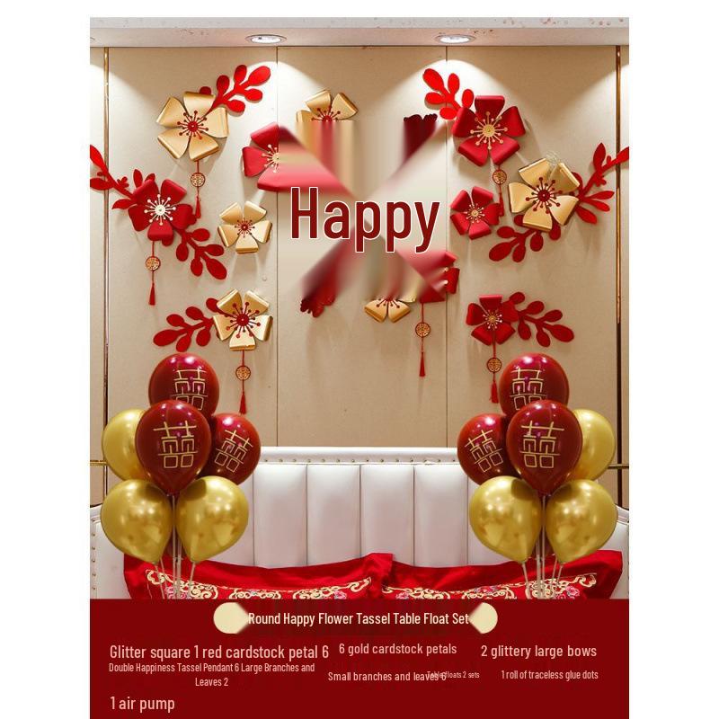 Wedding Bunting Décor Set for Bride and Groom's Room and Living Room Background