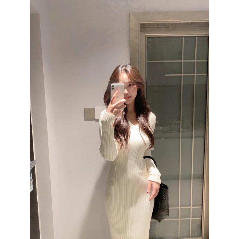 

Королевский стиль, чистое желание, сексуальное облегающее вязаное платье, женское зимнее, с темпераментом, подчеркивающее талию, тонкое, внутреннее, облегающее бедра, длинная юбка XL абрикосовый