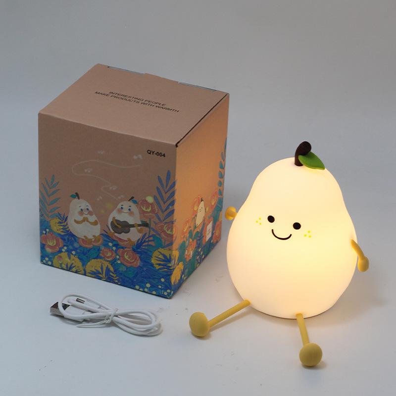 Panda Floral Silicone Night Light - Soft, Eye-Friendly Tap Lamp for Kids' Bedroom or Desk