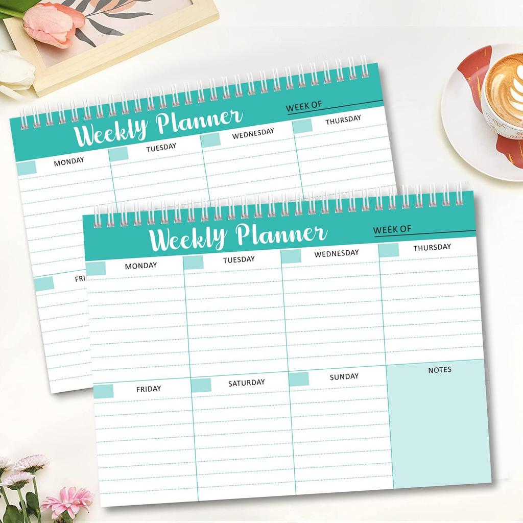 Simple Weekly Planner: Spiral-Bound Sticky Note Pad for Daily Planning