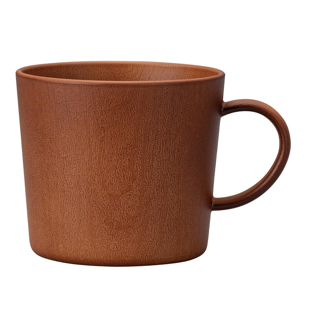 Mitani Yamanaka Lacquerware Mug, Approx. 9cm, Microwave and Dishwasher Safe, Wood Grain Finish, Medium Brown, Made in Japan, k17769-5
