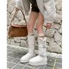Women's soft elastic thick sole winter warm cold padded snow boots non-slip wear outdoor leisure sports high cotton boots