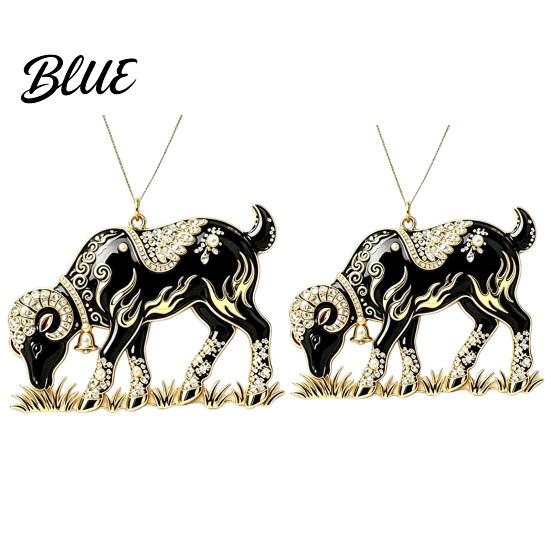 Seasonal Celebration Ornaments 2Pcs 2D Goat Hanging Ornaments Acrylic Winged Pendants Year of Christmas Tree Decor The Auspicious Decorations