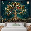 Amtoodopin Tree of Life Tapestry Mystic Boho Flowers Tapestry Vintage Aesthetic Tree Wall Tapestries Retro Nature Floral Plants Tapestries Wall