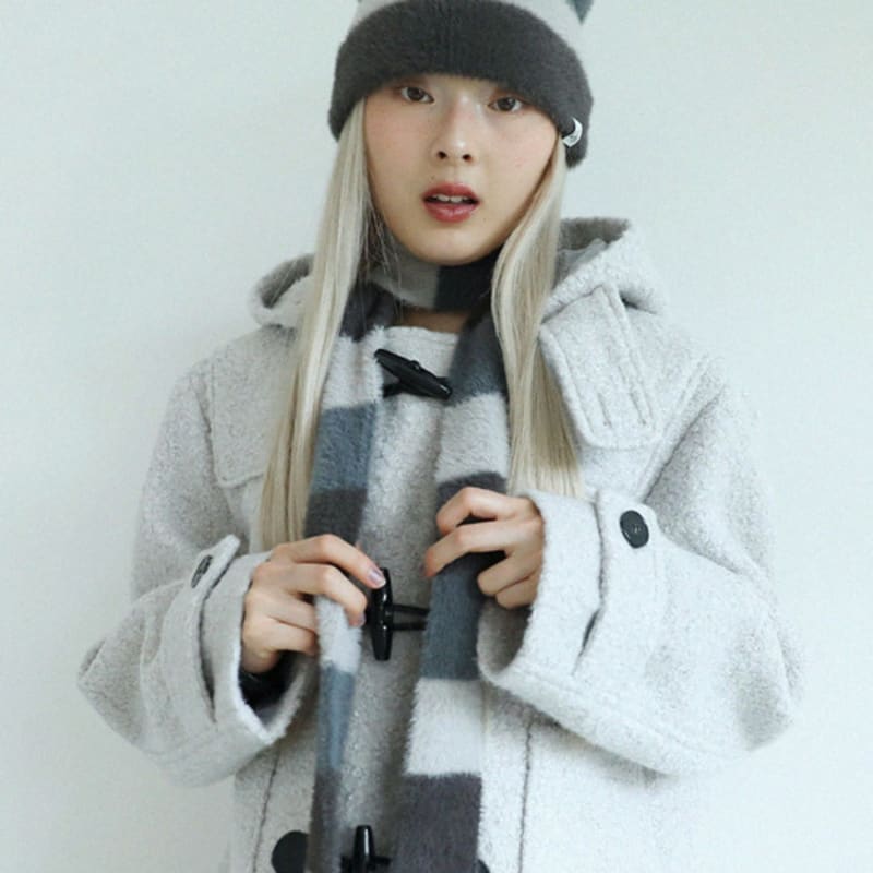 UGLYSHADOW STRIPED MUFFLER(BLUE GREY)