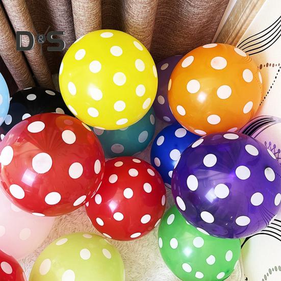 100 Pcs Colorful Polka Dot Balloons 12-inch Large Assorted Latex Balloons for Birthday Party Supplies Wedding Festival Decoration
