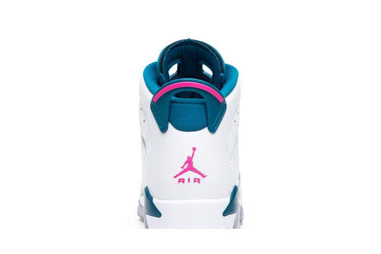 Kids' Sneakers Jordan 6 Retro White Laser Fuchsia Green Abyss (GS) White/Laser Fuchsia-Green Abyss