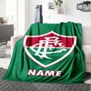 Custom Name Fluminense FC Theme Printed Blanket - Perfect for Couch, Bed, Travel & Outdoor Use | Machine Washable, Cozy & Durable.