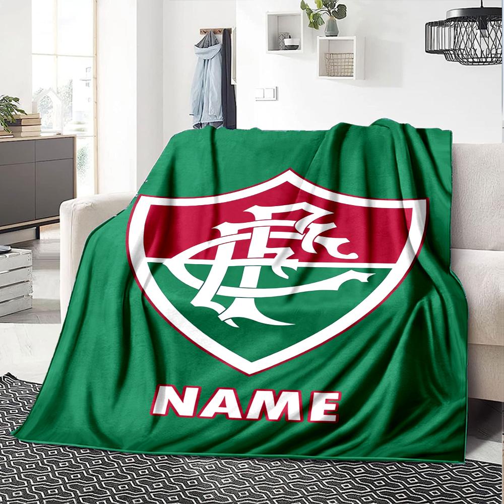 Custom Name Fluminense FC Theme Printed Blanket - Perfect for Couch, Bed, Travel & Outdoor Use | Machine Washable, Cozy & Durable.