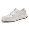 Autumn Men's White Leather Sneakers - Breathable, Comfortable, Business Casual & Outdoor Sport Shoes