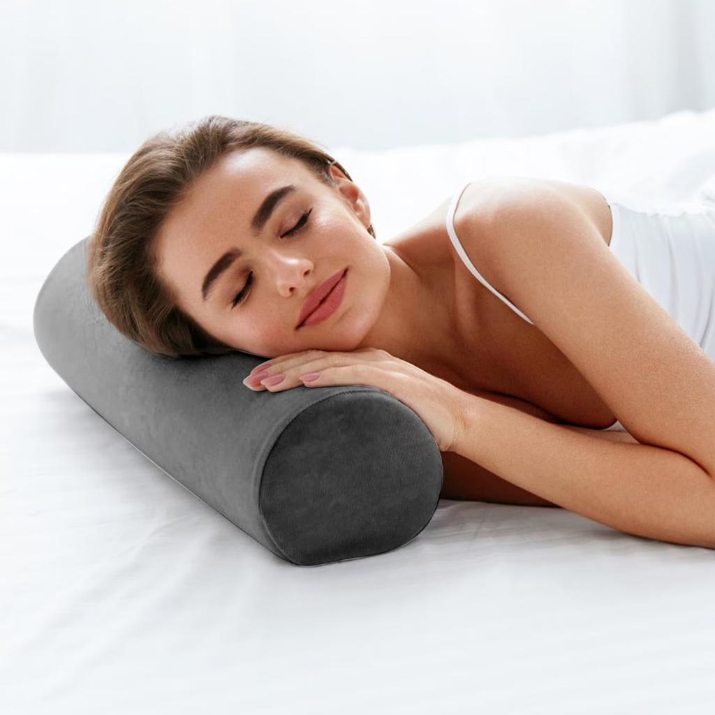Roll Pillow,Tube Microbead Bolster Pillow With Stay,Cylindrical Pillow Comfortable Roll Pillow Microbead Jelly Bed Pillow Tube Pillow Cushion For Head