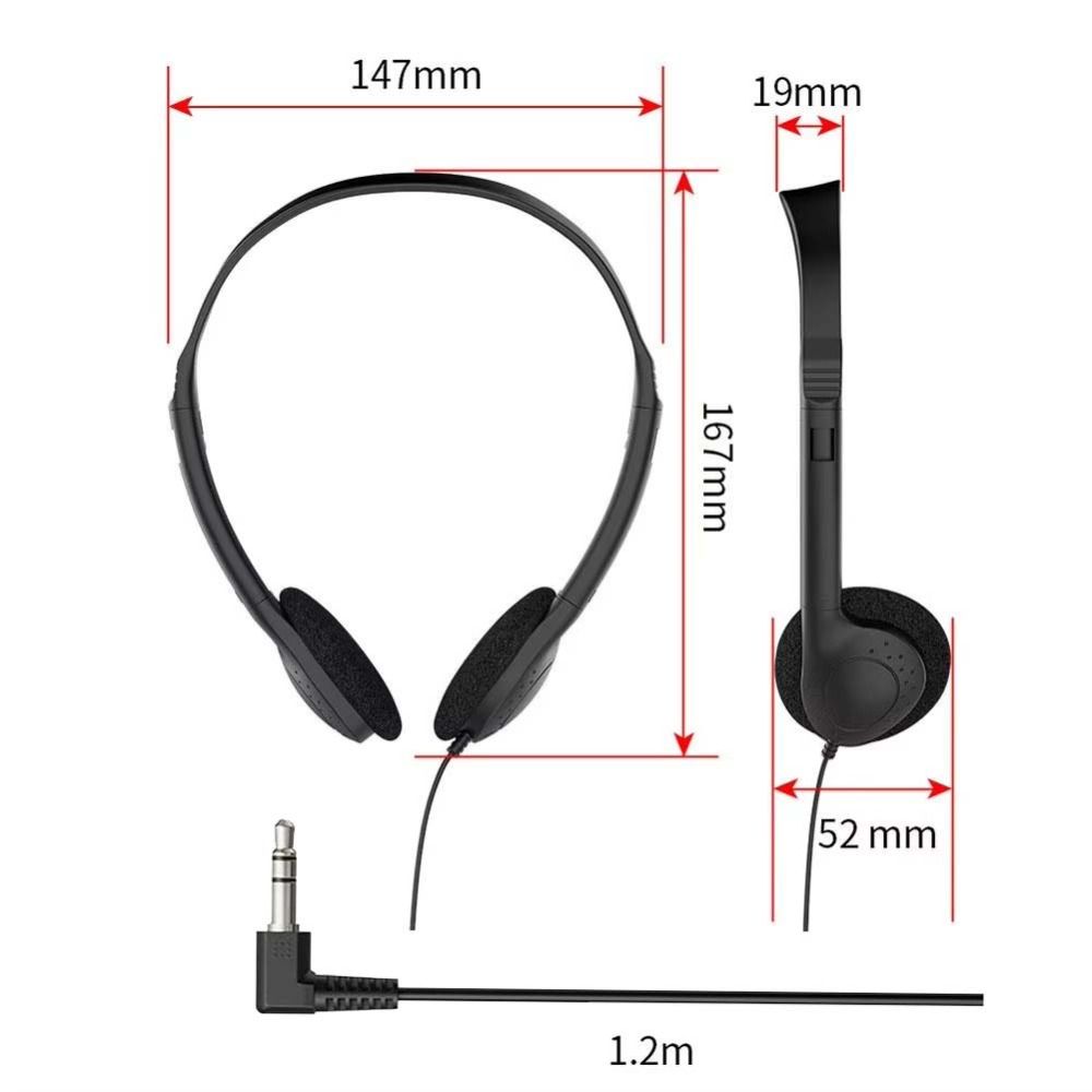 Wired Headworn Wired Headset 3.5MM Wired Headworn Earphones Cellular Wired Headset  Students