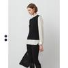 Langzi Elegant Pure Wool Faux Two-Piece Design Knit Sweater