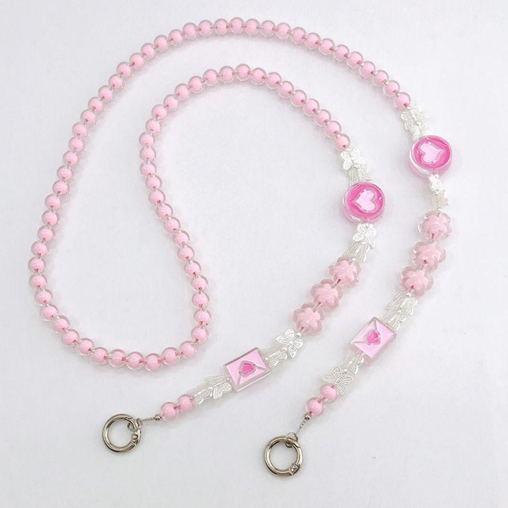 Beads Crossbody Phone Strap Bowknot Phone Neck Straps Mobile Phone Lanyard  Phone Case Hanging