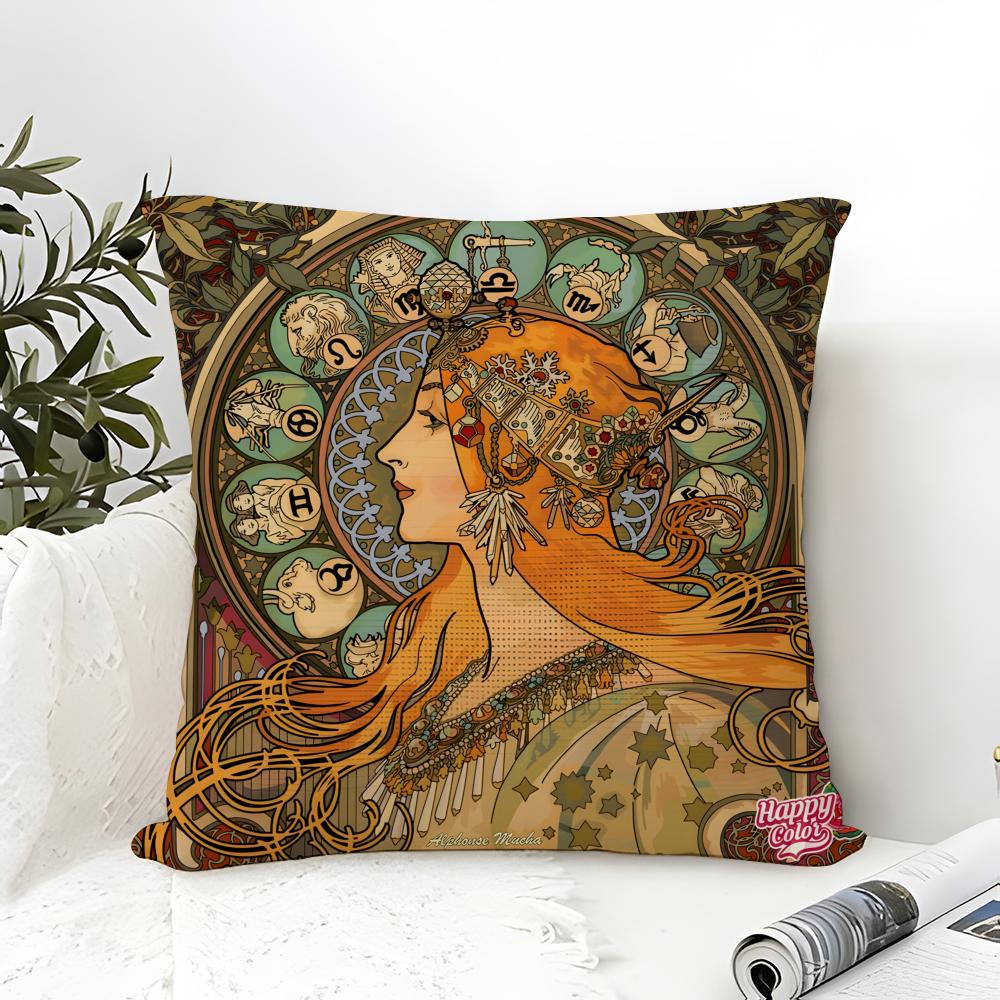 Art A-Alphonse M-Mucha Master Pillow Case linen pillow case sofa home decor cushion cover cushion cove