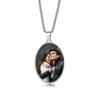 European Hip Hop Personalized Round Photo Men's Necklace