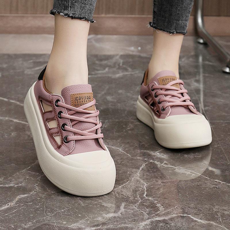 Tmy603 New Hollow Sandals for Women Summer Breathable Sneaker Women's Shoes Thick Bottom Heightened Easy Wear Shoes All-Matching